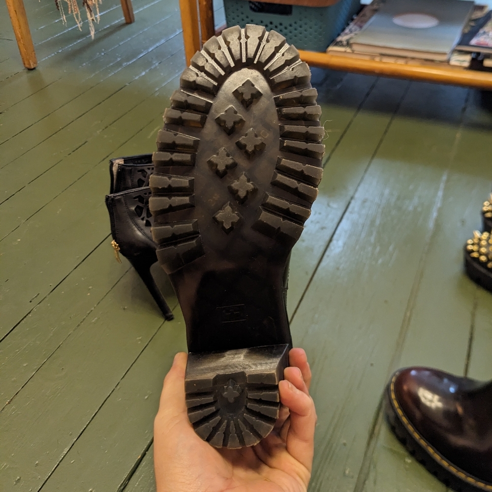 Dr. Martens Black Patent Leather Platform Chelsea Boots - Picture 2 of 3